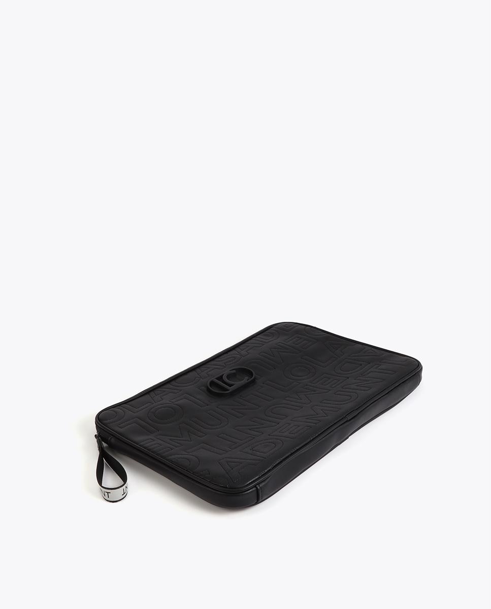 Funda acolchada para laptop con cierre de cremallera robusta y asa lateral - Lola Casademunt - Negro Negro-3