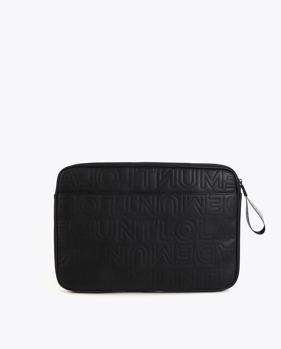 Funda acolchada para laptop con cierre de cremallera robusta y asa lateral - Lola Casademunt - Negro Negro-2