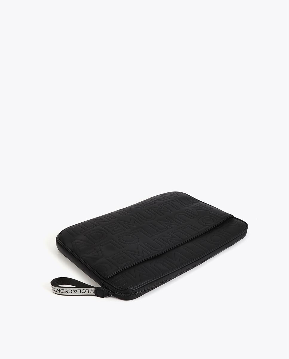 Funda acolchada para laptop con cierre de cremallera robusta y asa lateral - Lola Casademunt - Negro Negro-4
