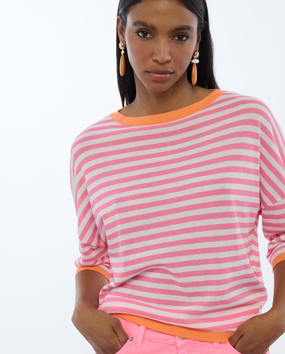 Lola Casademunt - Jersey de mujer a rayas con manga francesa.