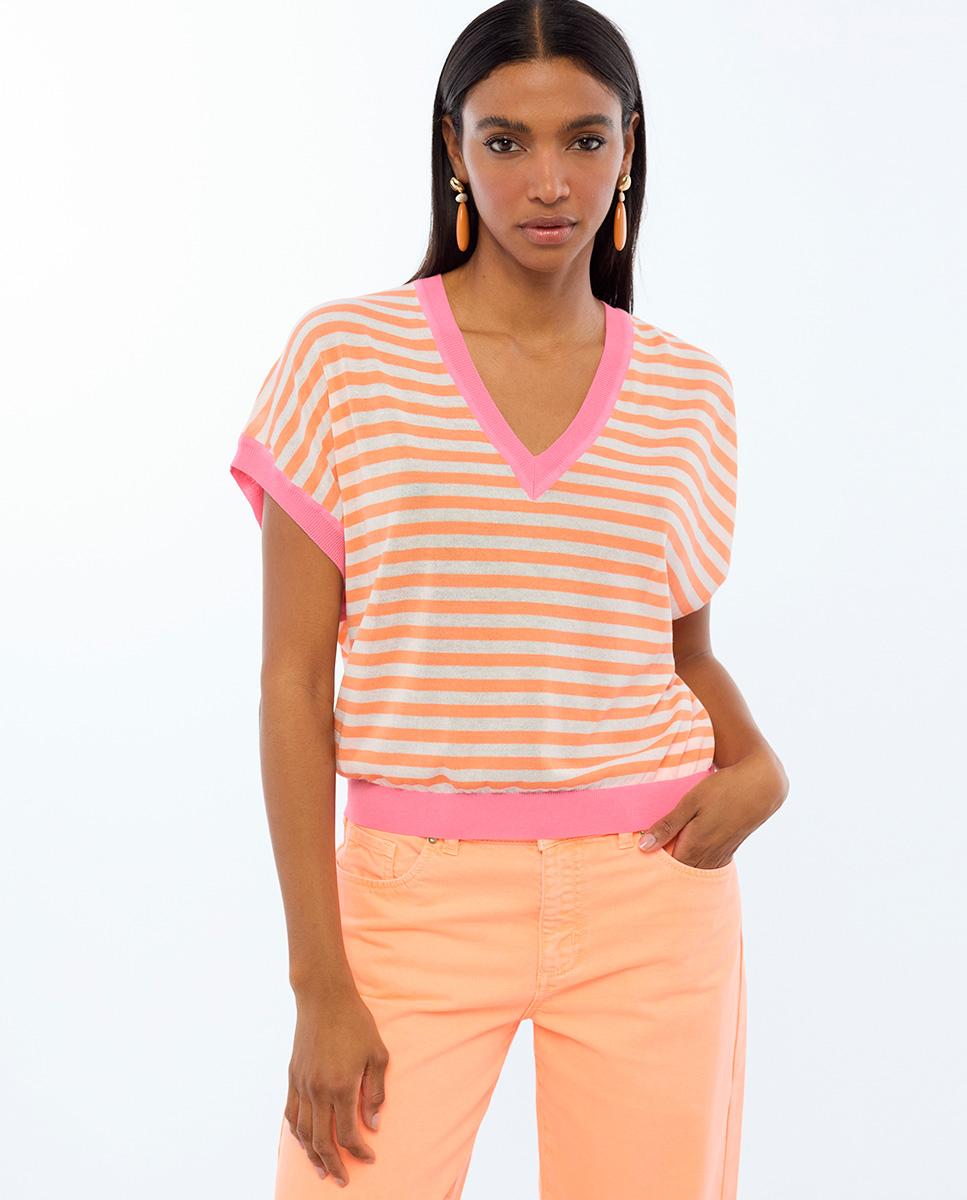 Lola Casademunt - Jersey de mujer a rayas con manga corta.
