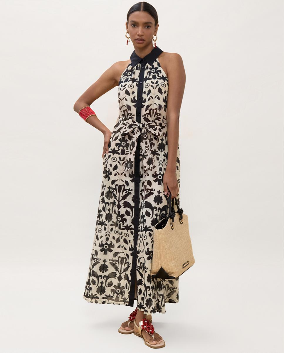 Lola Casademunt - Vestido largo sin mangas con estampado.