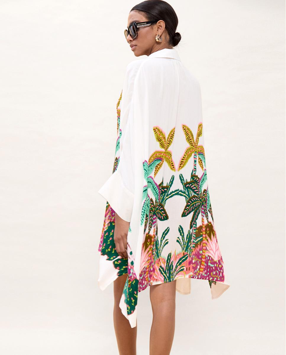 Camisa de mujer oversize con estampado de palmeras - Lola Casademunt - Multicolor Multicolor-4