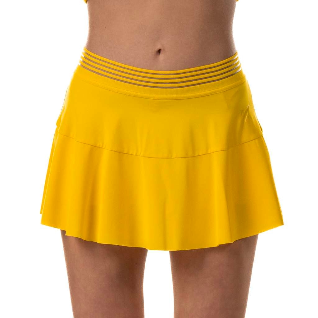 Drop shot Falda de pádel mujer Sol Amarillo