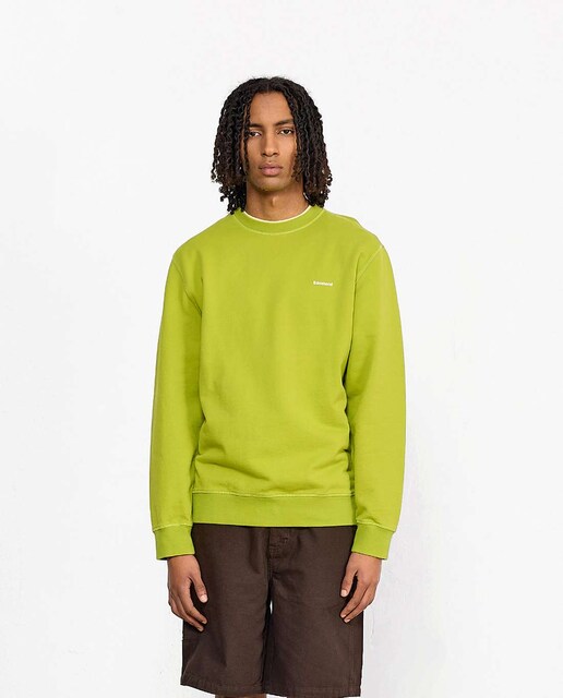 Imagen 0 de Sudadera de algodón de hombre de color verde oscuro sin capucha