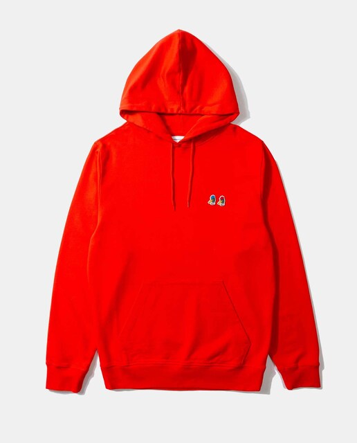 Imagen 0 de Sudadera de algodón de hombre de color rojo con capucha