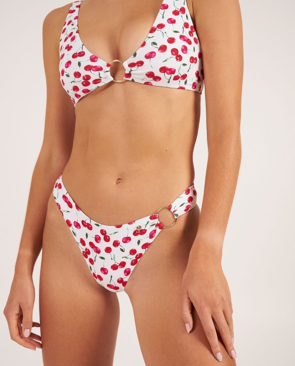 Braga de bikini en color verde y con anilla dorada - Bohodot - Rojo Rojo-4