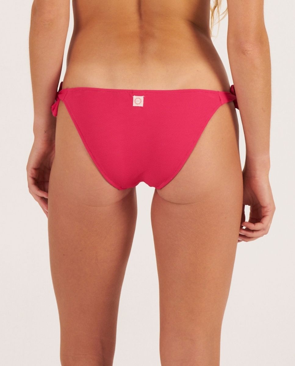 Braga de bikini clásica con lazos en tejido piqué - Bohodot - Verde menta Fucsia-2