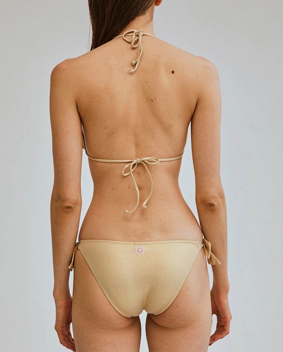 Braga de bikini clásica con lazos en tejido de lurex - Bohodot - Oro Oro-2