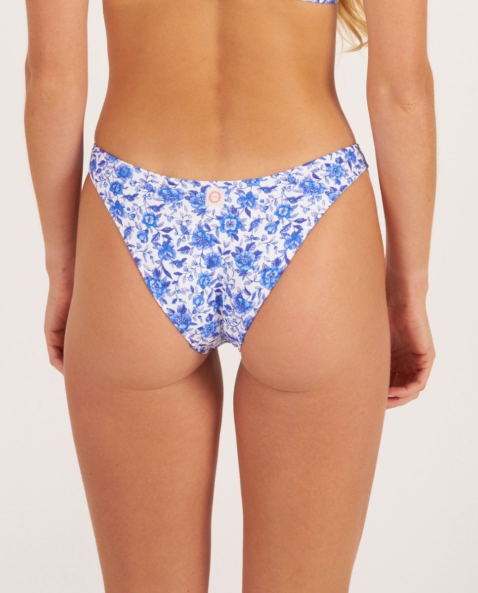 Braga de bikini semibrasileña con estampado de flores - Bohodot - Azul Azul-2