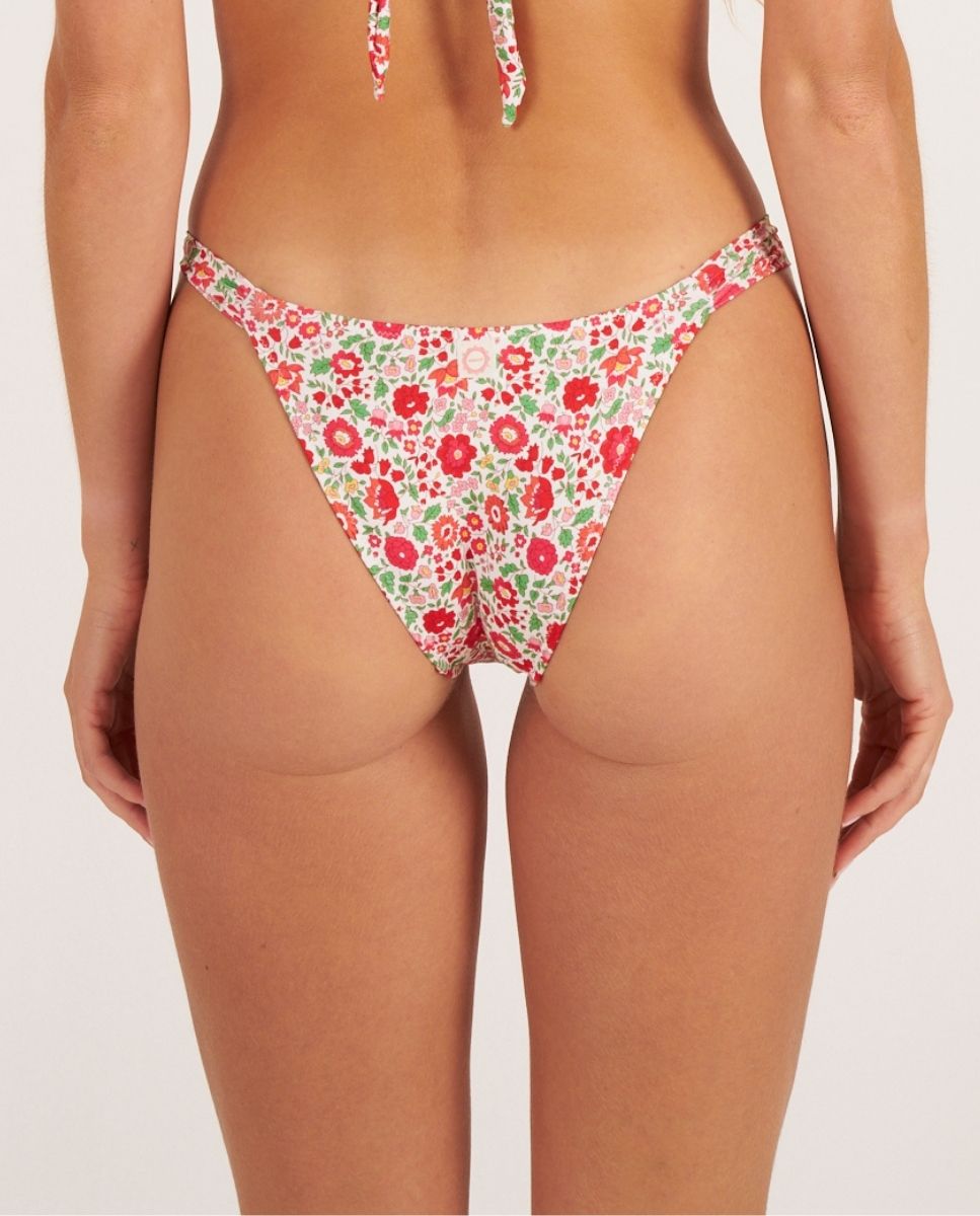Braga de bikini semibrasileña con estampado de flores - Bohodot - Rojo Rojo-2
