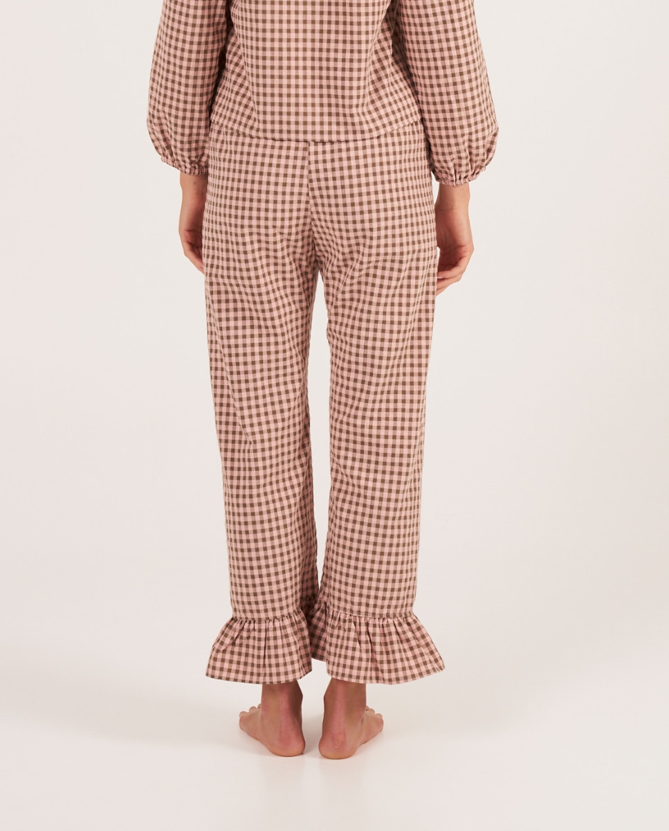 Pantalón de pijama de mujer con volantes en los tobillos - Bohodot - Naranja Naranja-2
