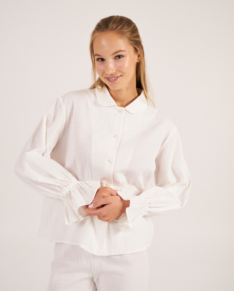Camiseta de mujer blanca de manga larga - Bohodot - Blanco Blanco-1