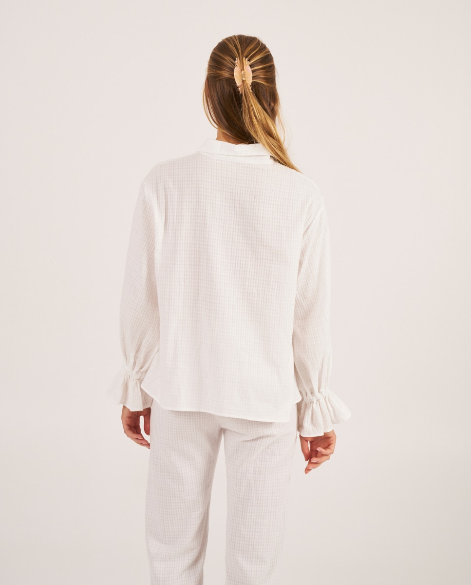 Camiseta de mujer blanca de manga larga - Bohodot - Blanco Blanco-2
