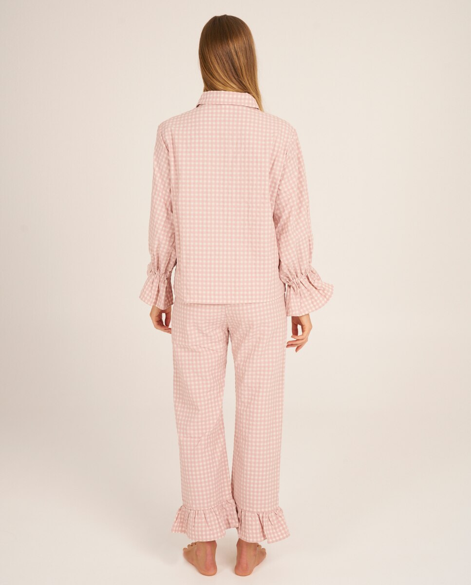Camiseta de pijama de mujer con volantes en los puños - Bohodot - Rosa pastel Rosa pastel-3