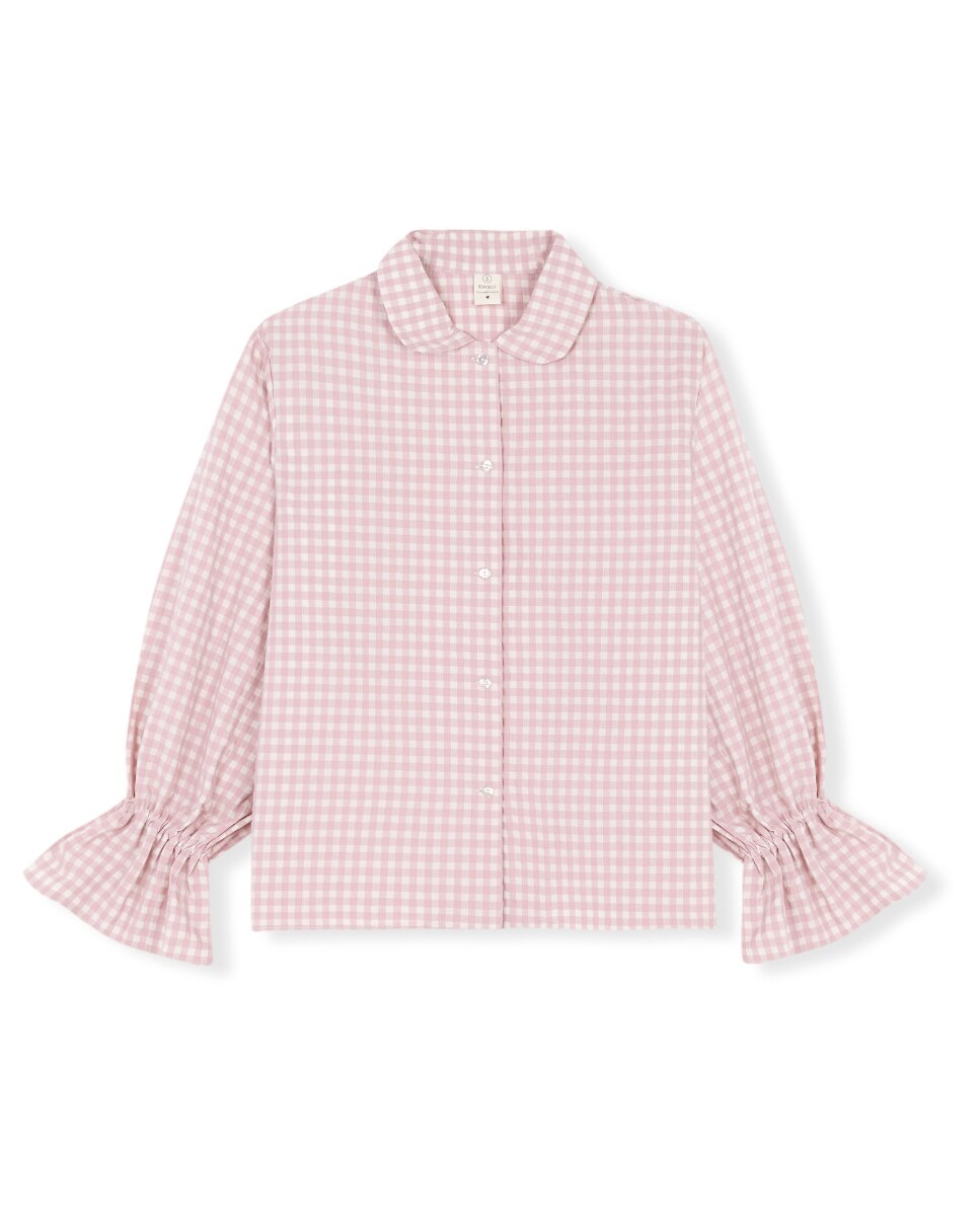 Camiseta de pijama de mujer con volantes en los puños - Bohodot - Rosa pastel Rosa pastel-4