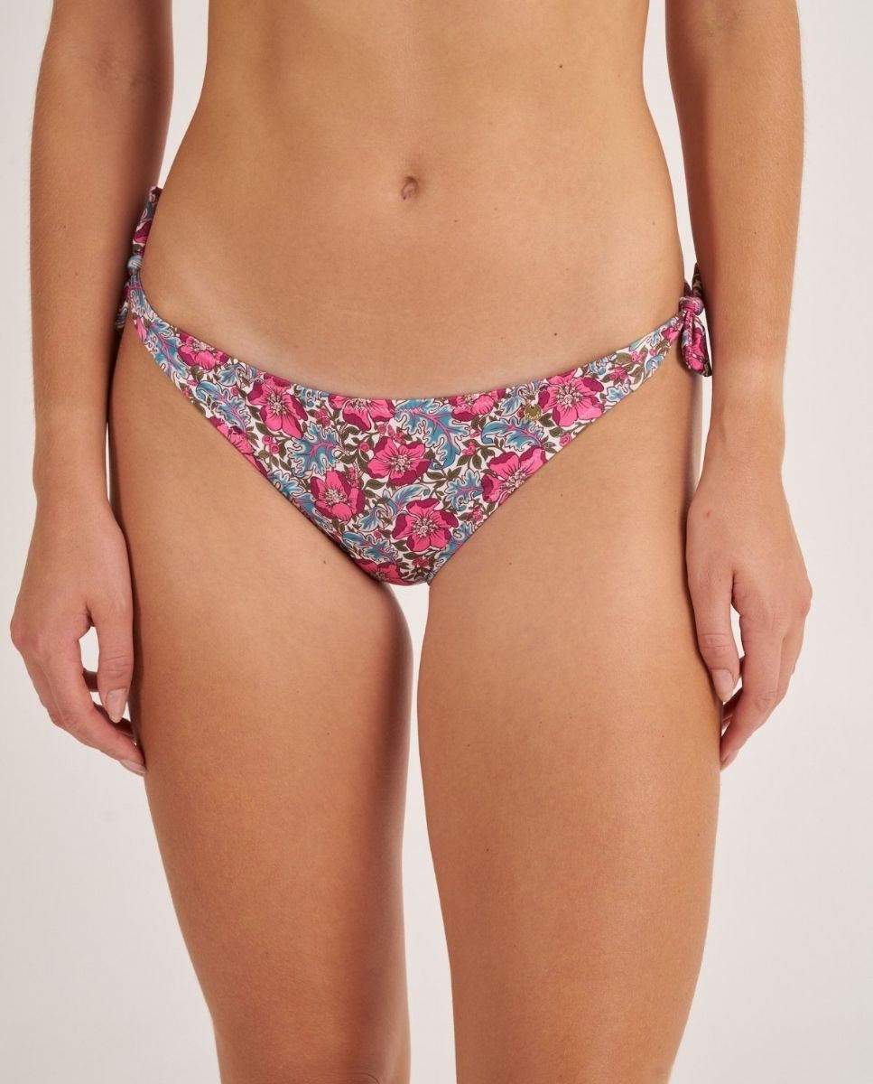 Braga de bikini clásica con flores. - Bohodot - Azul Azul-1
