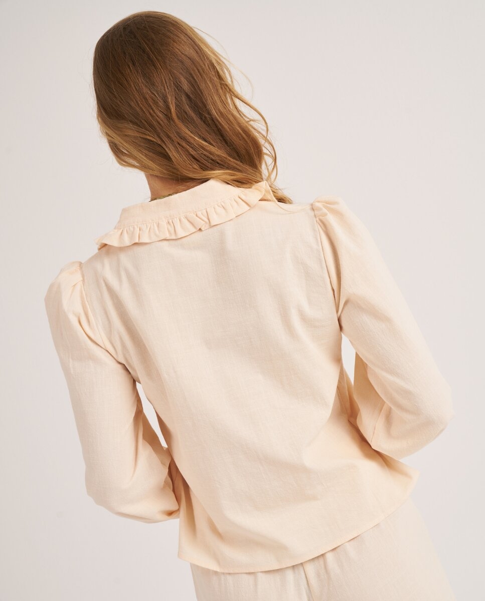 Camiseta Manga Larga Para Mujer Escote En V Profundo - Tela Suave, Entallada, Color Beige, Ideal Para Oficina, Salir O Capas De Otoño/invierno