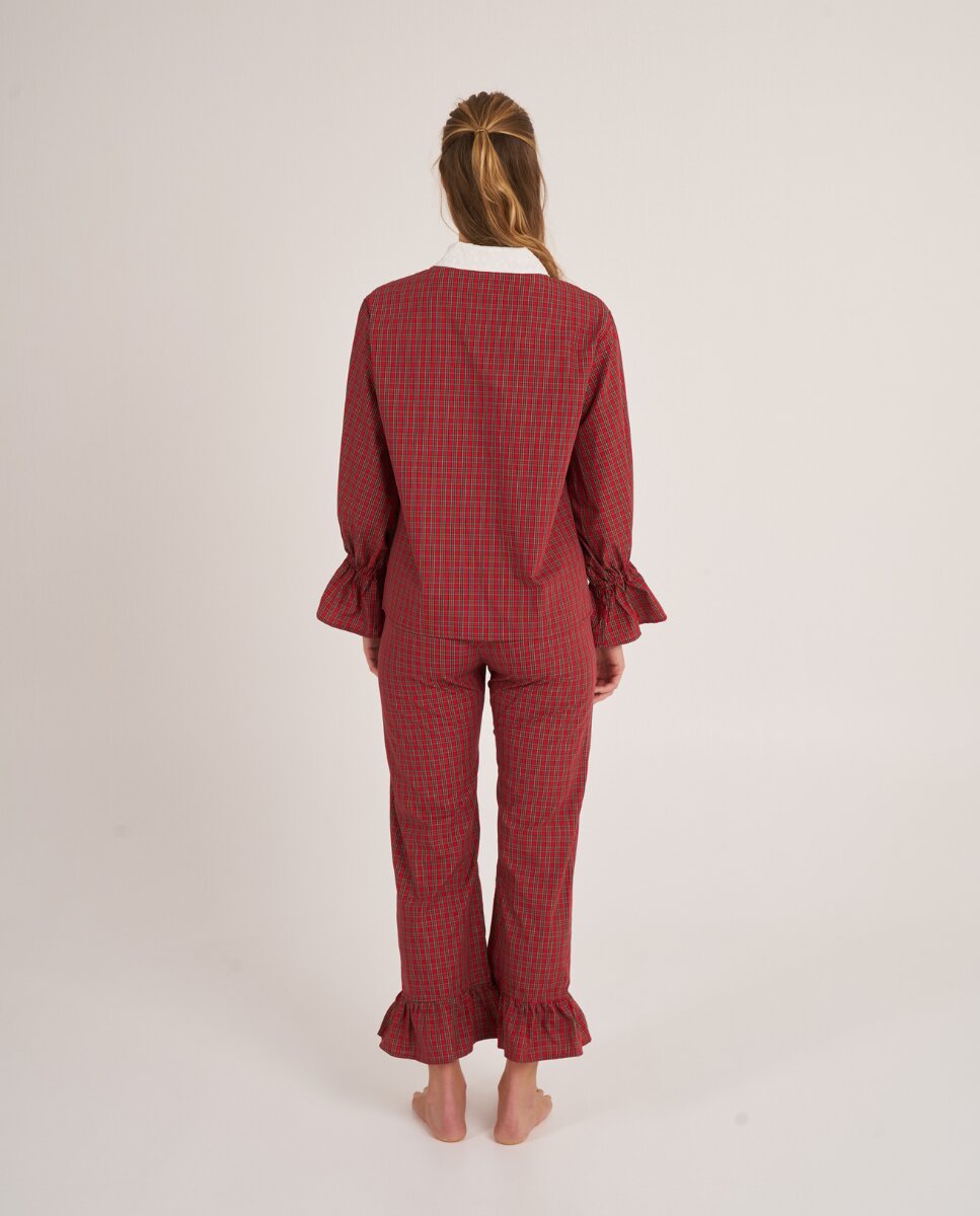 Camisa de manga larga con cuadros madrás en - Bohodot - Rojo Rojo-2