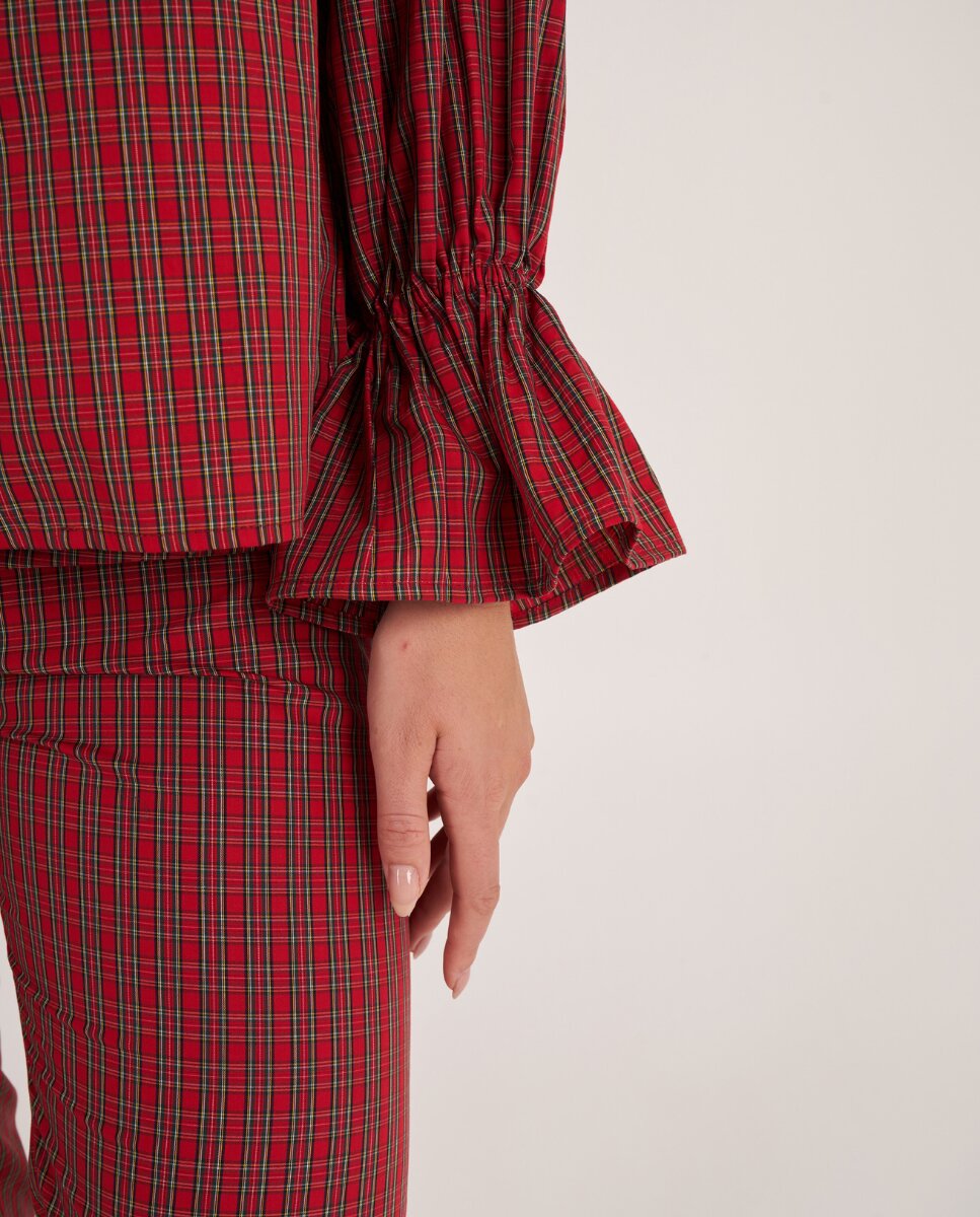 Camisa de manga larga con cuadros madrás en - Bohodot - Rojo Rojo-3