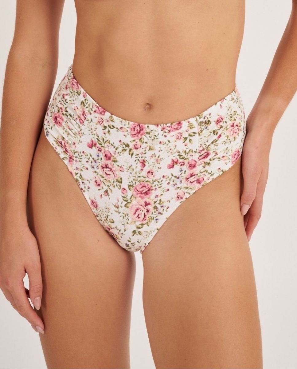 Braga de bikini alta con estampado de flores. - Bohodot - Crudo Crudo-1
