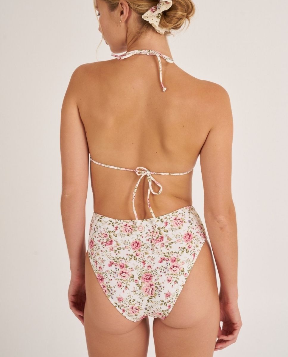 Braga de bikini alta con estampado de flores. - Bohodot - Crudo Crudo-2