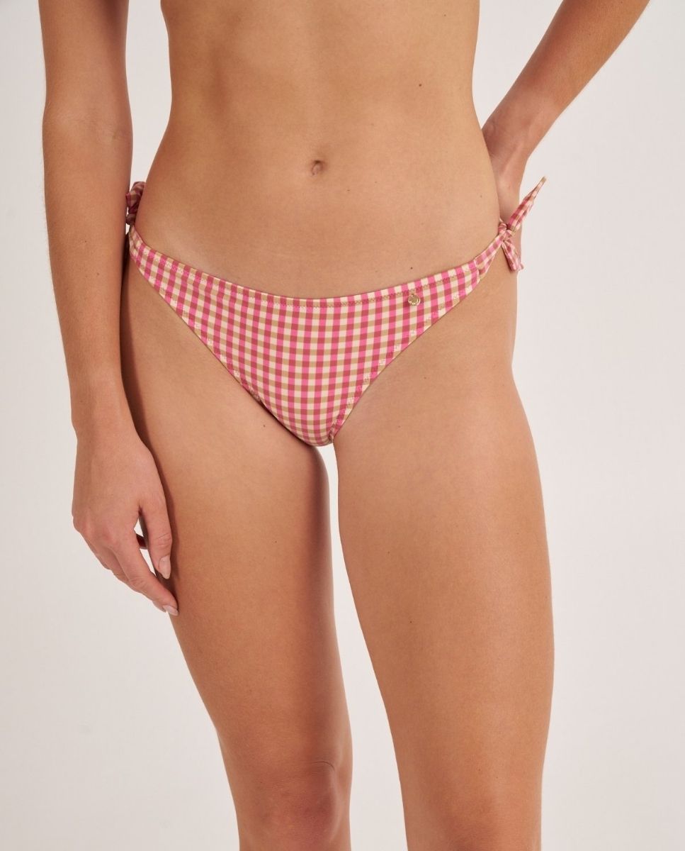 Braga de bikini clásica con cuadros. - Bohodot - Blanco Blanco-1