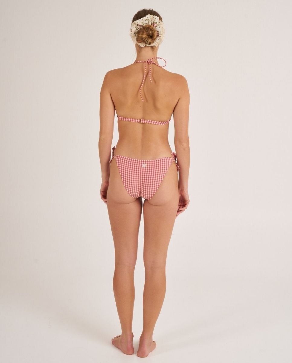 Braga de bikini clásica con cuadros. - Bohodot - Blanco Blanco-2