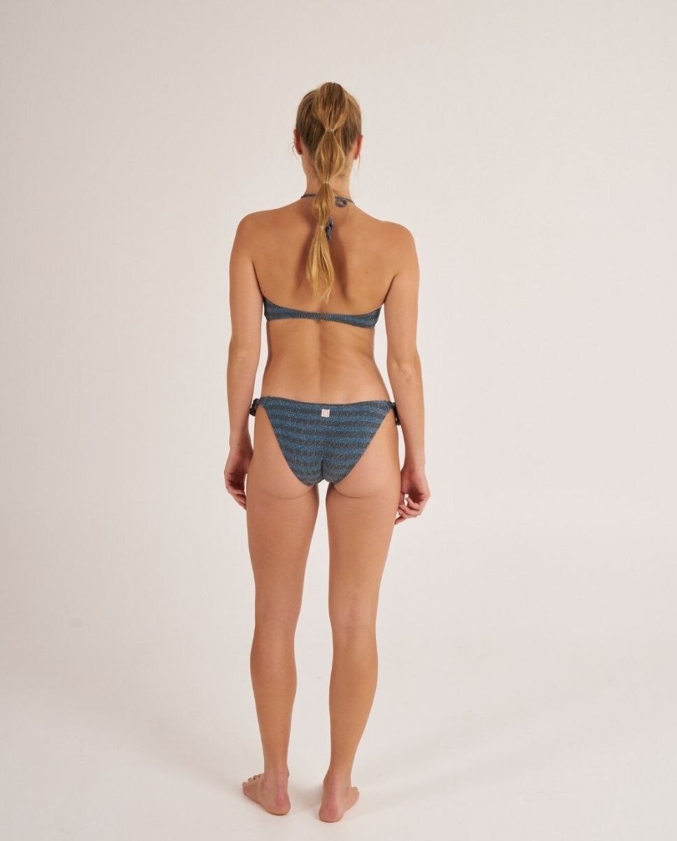 Top de bikini bandeau con aro central y tiras. - Bohodot - Azulón Azulón-2