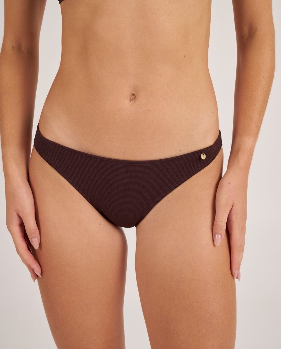 Braga de bikini clásica en tejido piqué - Bohodot - Marrón chocolate Marrón chocolate-1