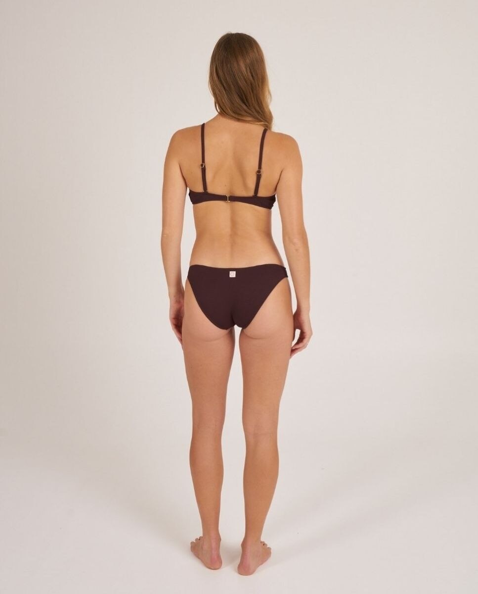 Braga de bikini clásica en tejido piqué - Bohodot - Marrón chocolate Marrón chocolate-2