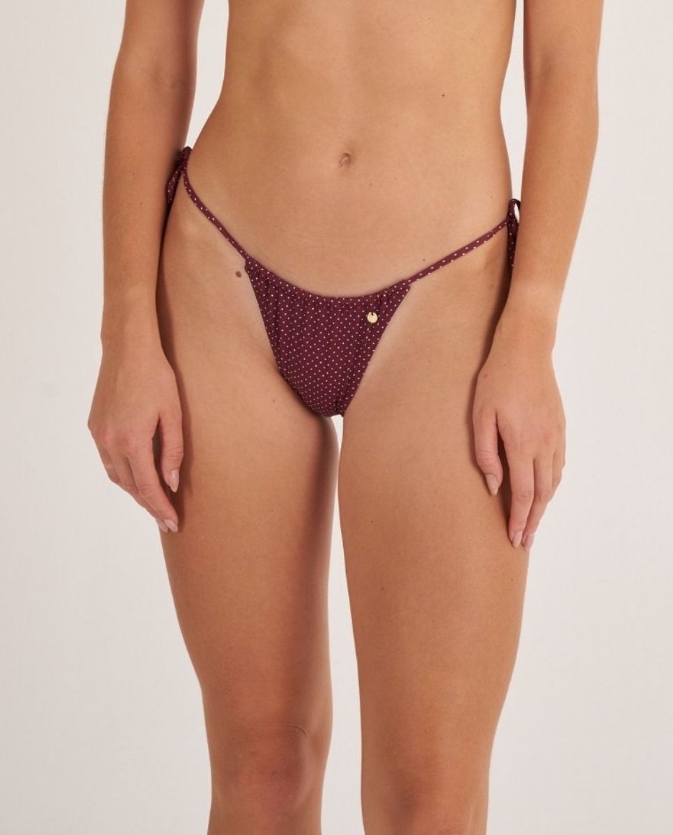 Bohodot - Braga de bikini brasileña granate..