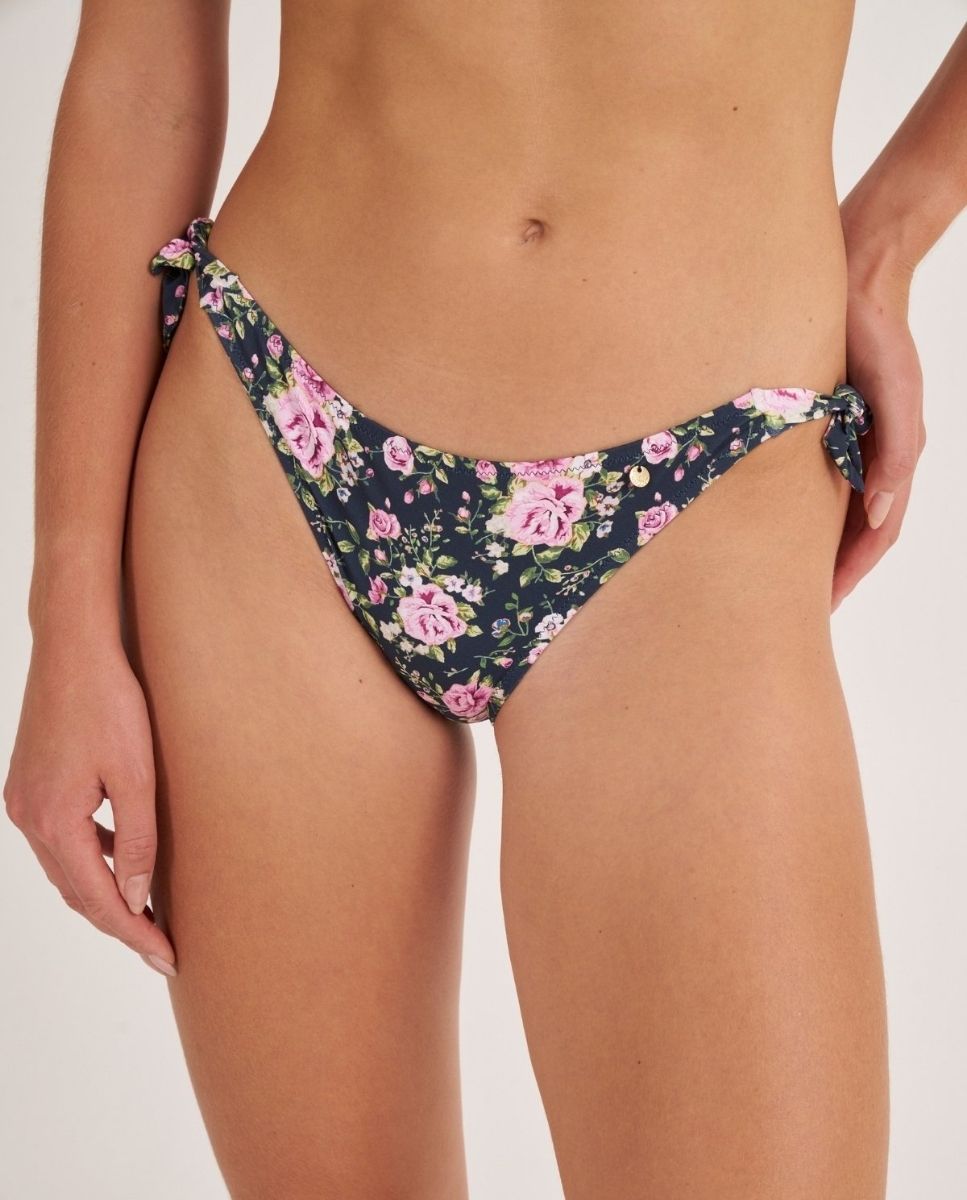 Braga de bikini clásica con estampado floral. - Bohodot - Azul marino Azul marino-1