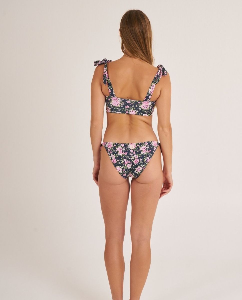 Braga de bikini clásica con estampado floral. - Bohodot - Azul marino Azul marino-2