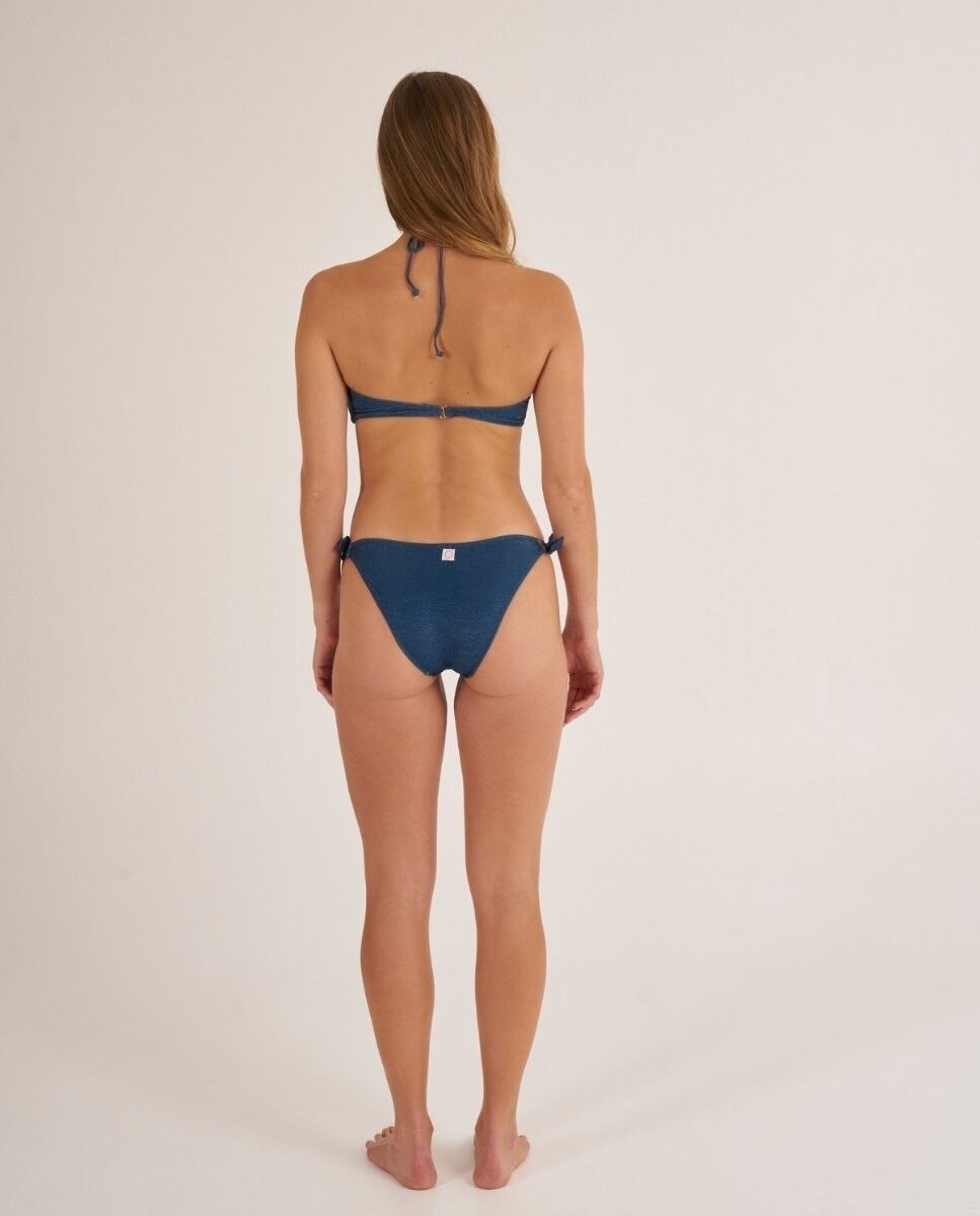 Top de bikini bandeau con aro central y tiras. - Bohodot - Azul marino Azul marino-2