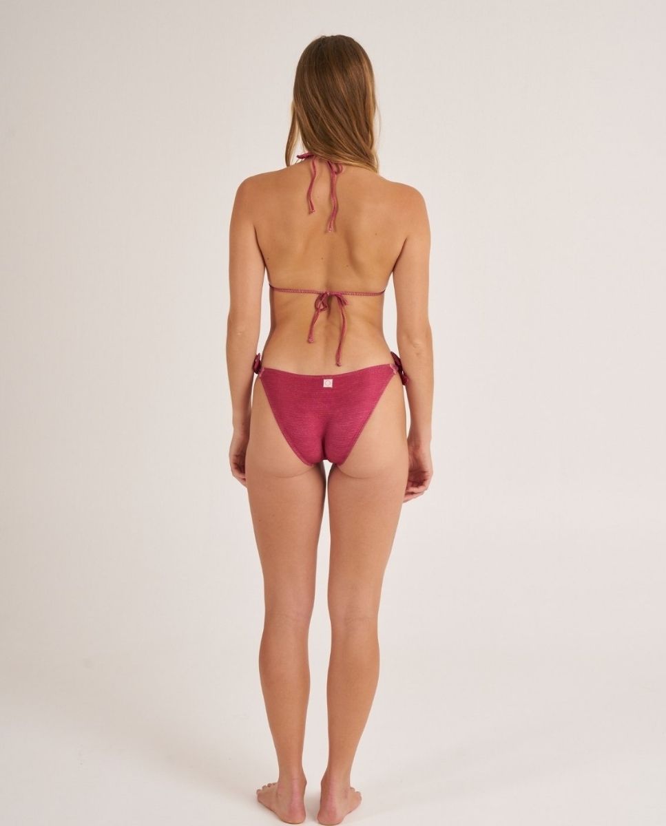 Braga de bikini clásica con lazos en tejido de lurex - Bohodot - Rosa Rosa-2