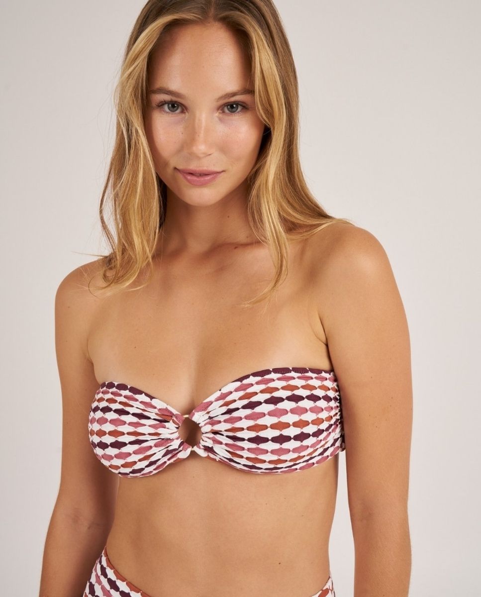 Bohodot - Top de bikini bandeau con un aro..