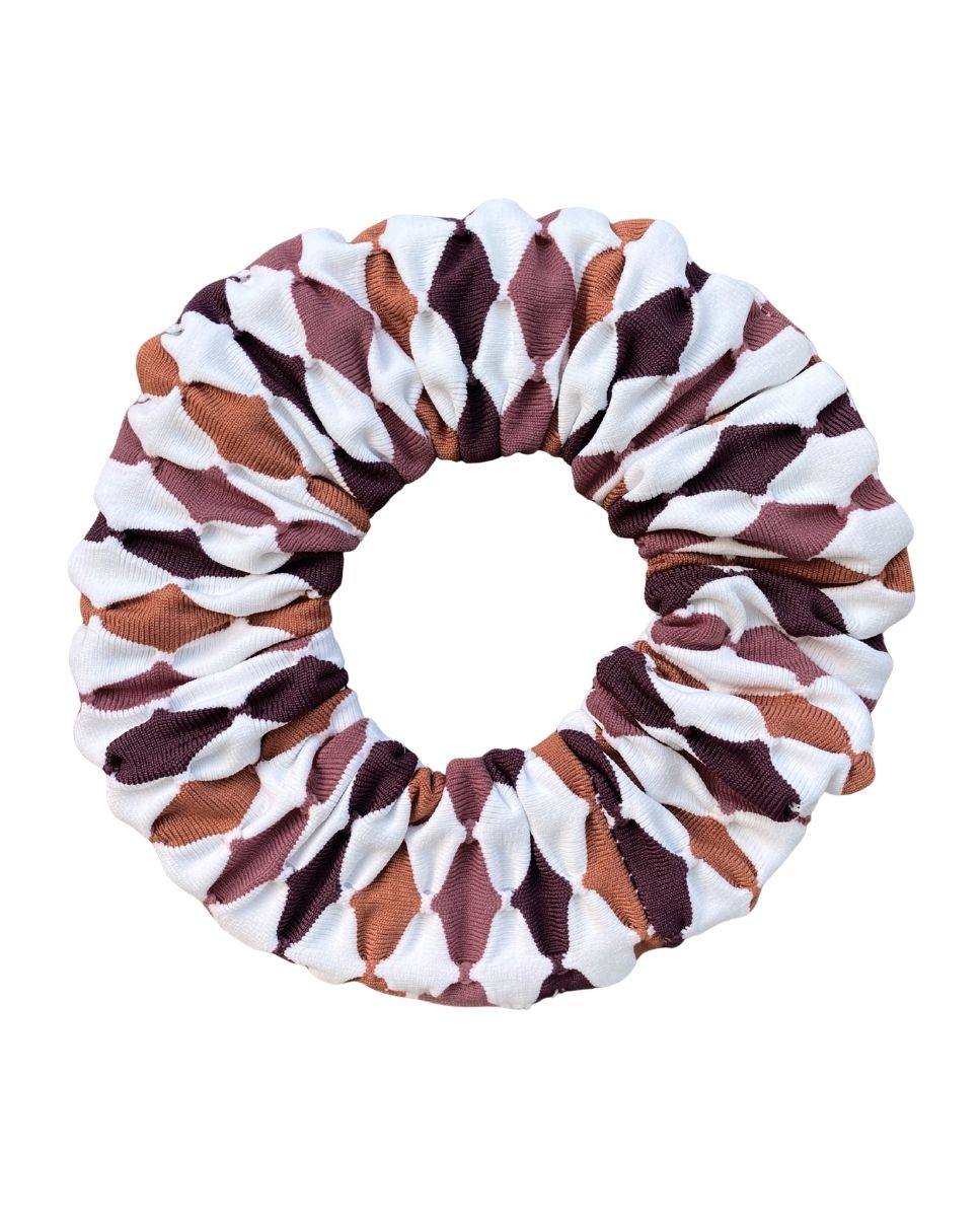 Coletero jacquard de rombos en tono teja, malva y marron - Bohodot - Teja Teja-1