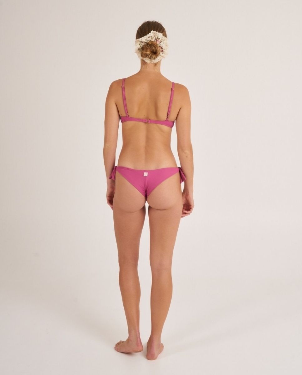 Top de bikini con lazo de quita y pon en tejido piqué - Bohodot - Rosa claro Rosa claro-2