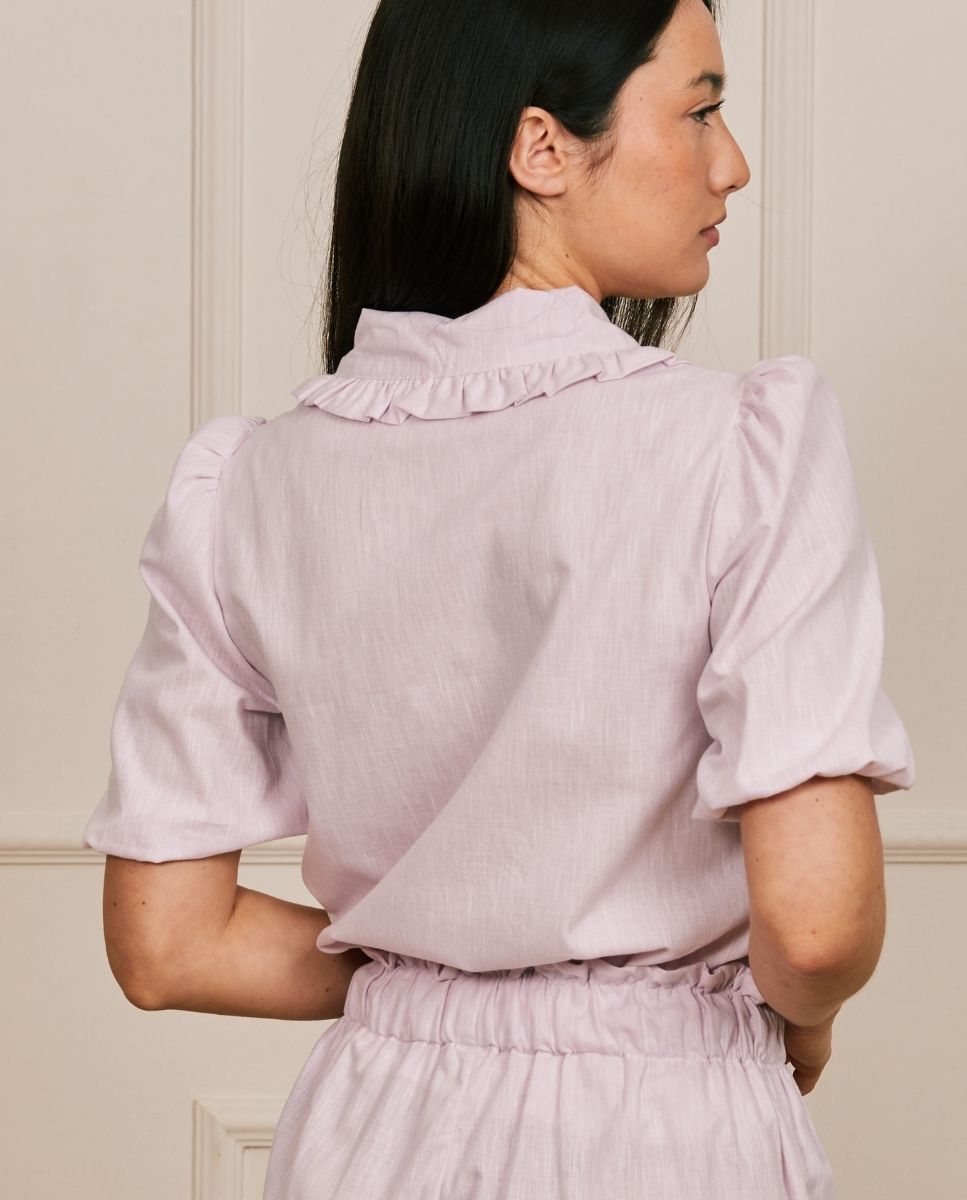 Camisa con mangas abullonadas rosa - Bohodot - Rosa claro Rosa claro-2