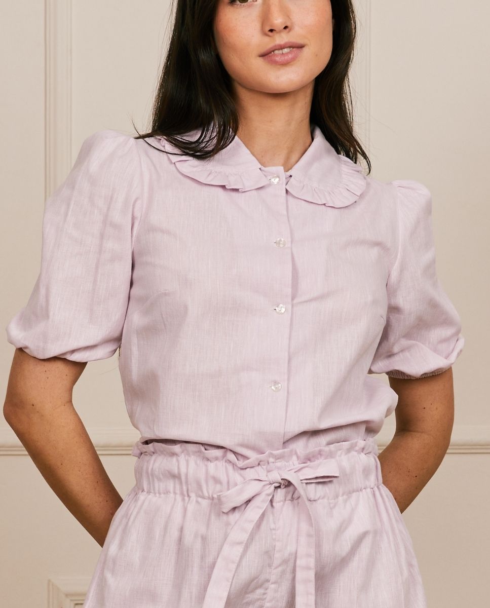 Camisa con mangas abullonadas rosa - Bohodot - Rosa claro Rosa claro-3