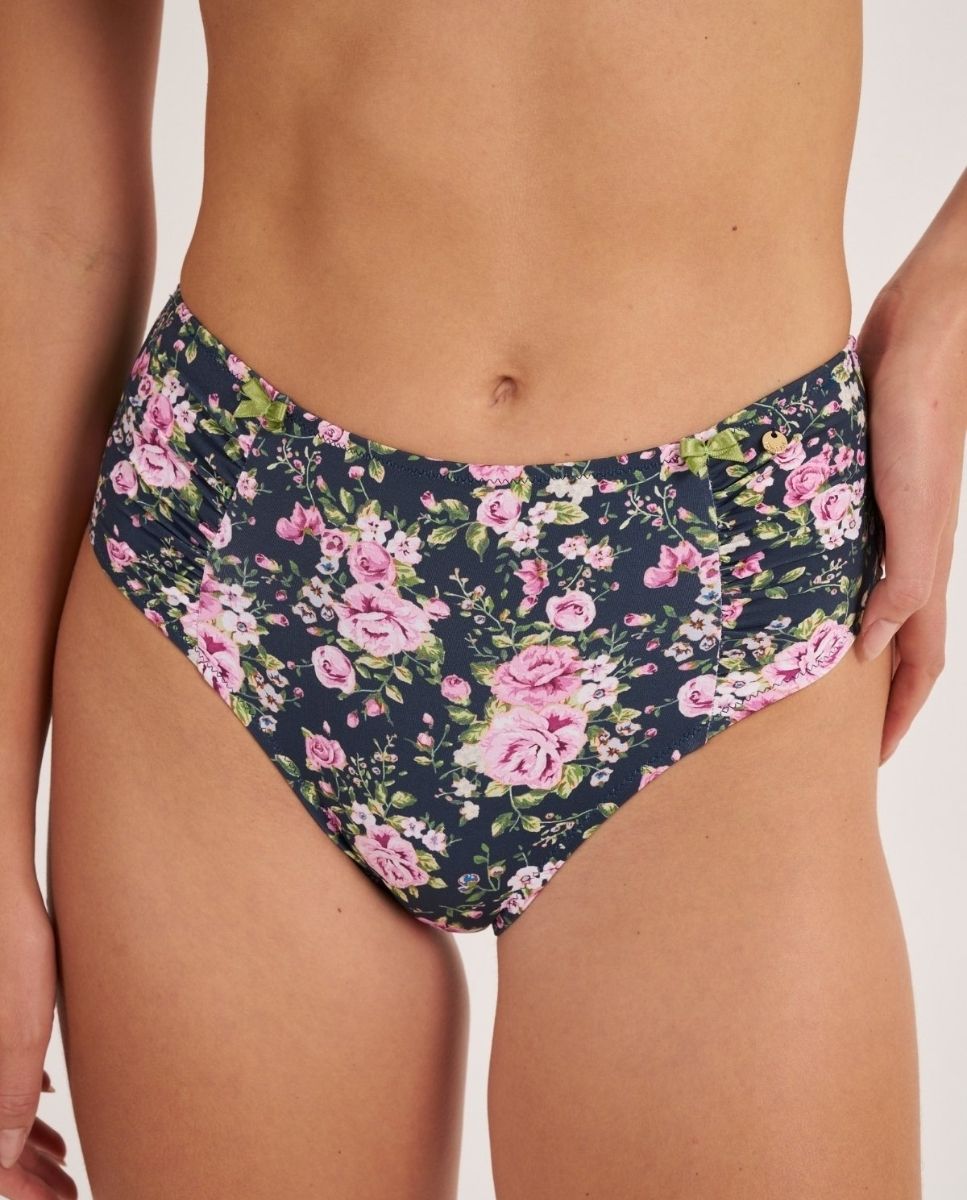 Bohodot - Braga de bikini de talle alto con estampado floral..