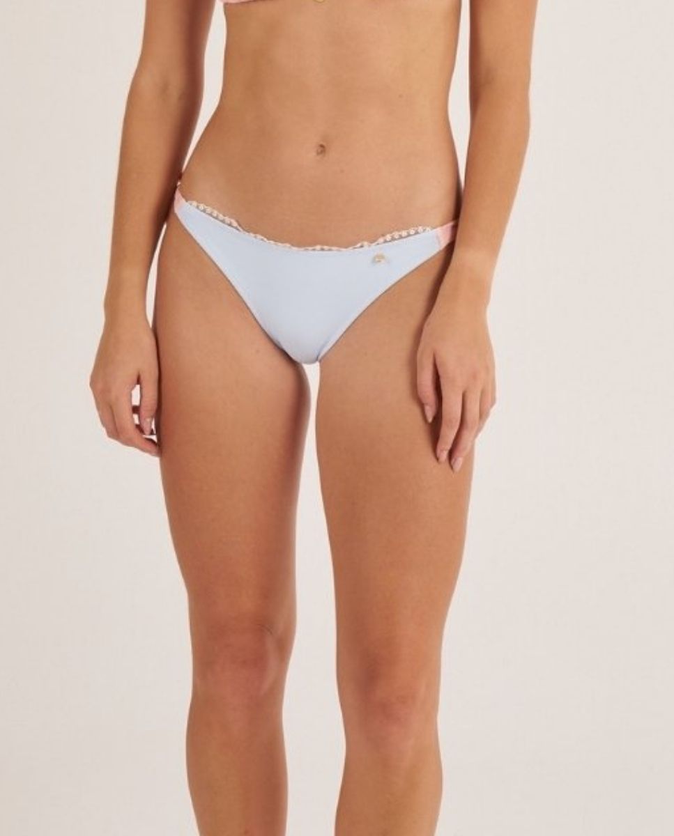 Braga de bikini clásica con puntilla. - Bohodot - Rosa pastel Rosa pastel-1