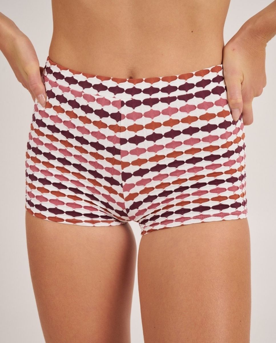 Imagen 0 de Pantalon de playa en tejido estampado. Teja