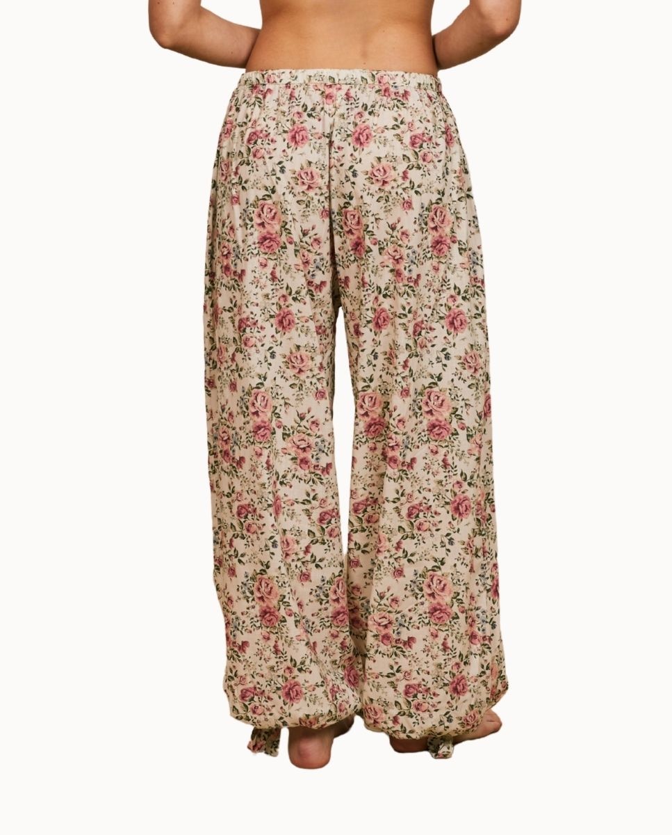 Pantalón largo bombacho con estampado floral - Bohodot - Crudo Crudo-2