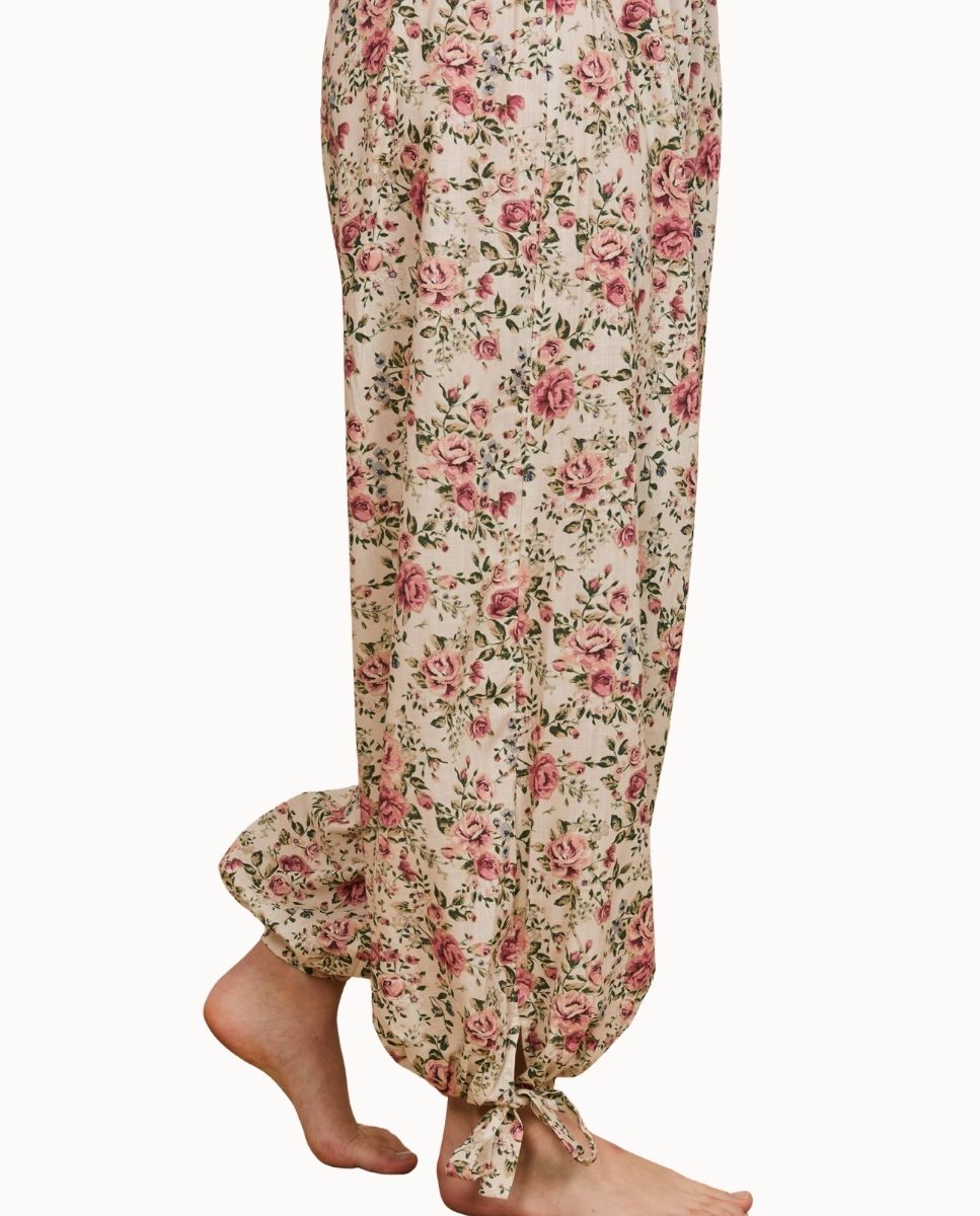 Pantalón largo bombacho con estampado floral - Bohodot - Crudo Crudo-3