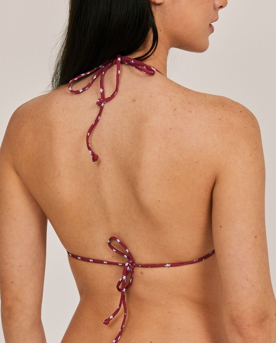 Top de bikini en cortina con estampado de estrellas - Bohodot - Burdeos Burdeos-2