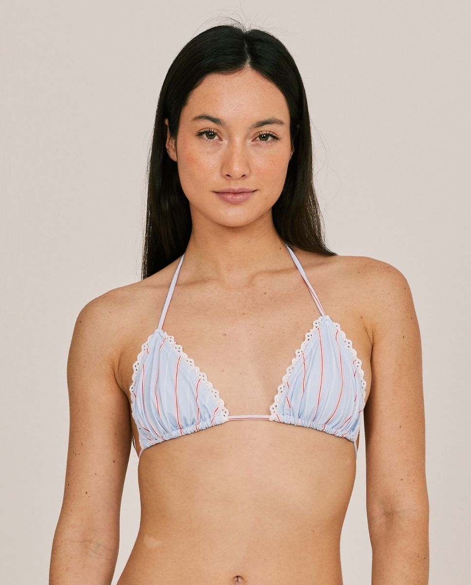 Bohodot - Top de bikini en cortina con puntilla.