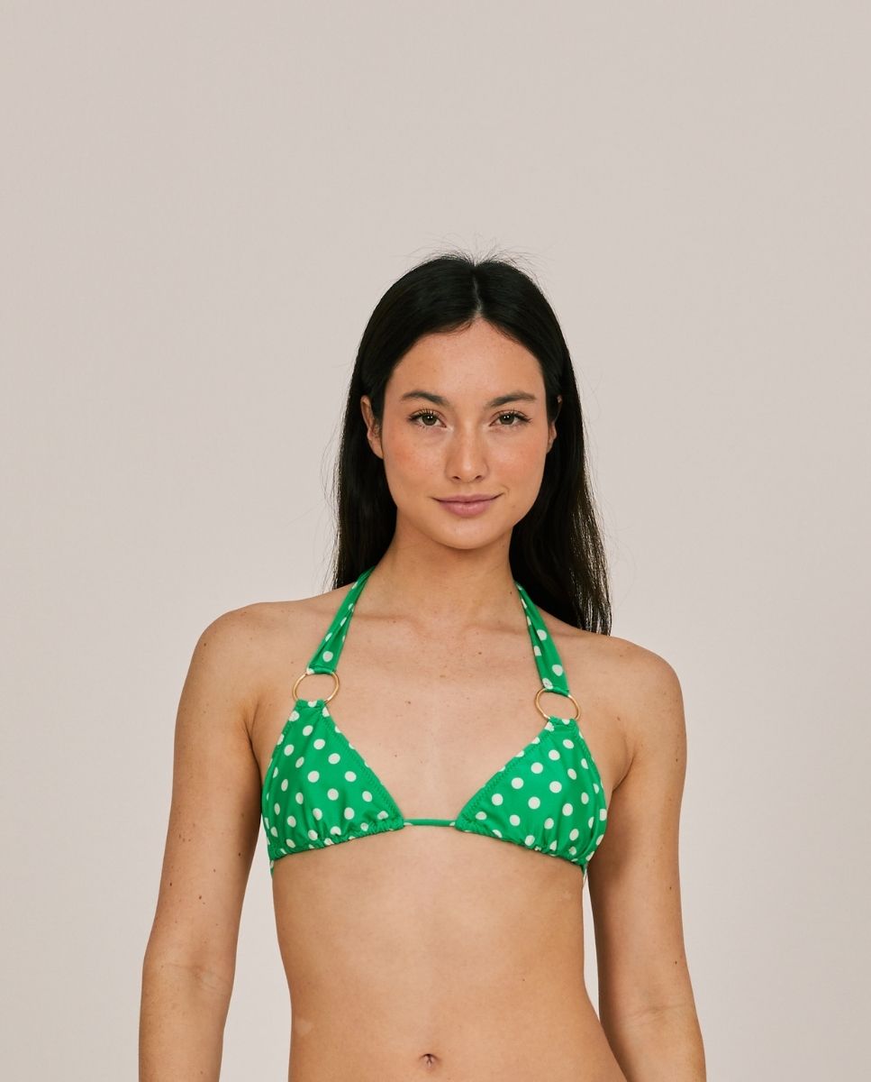 Bohodot - Top de bikini en cortina con dos aros.