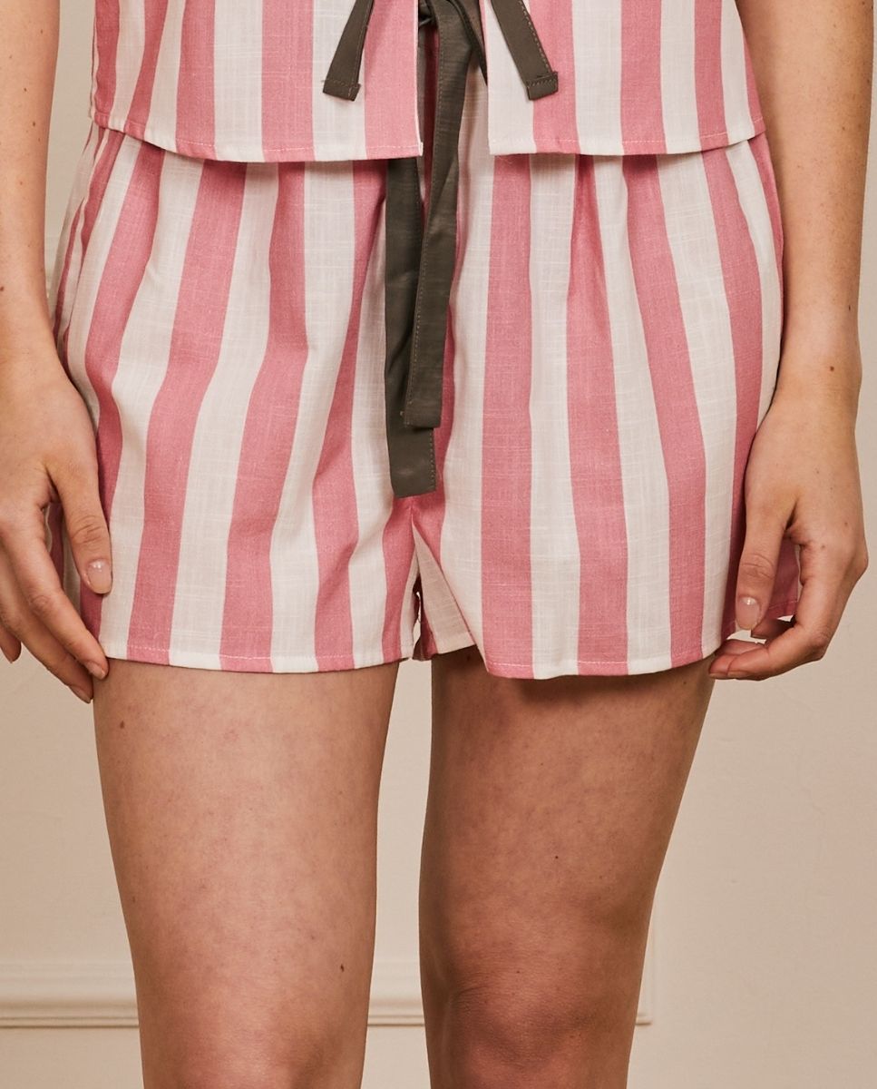 Short con estampado a rayas - Bohodot - Rosa / Blanco Rosa / Blanco-1